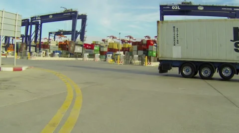 Container Port Cargo Timelapse Stock Footage 58888197
