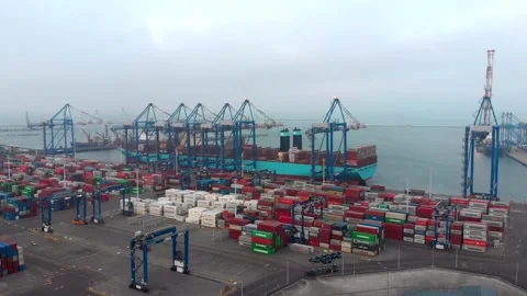 Container port Stock Footage 145368109