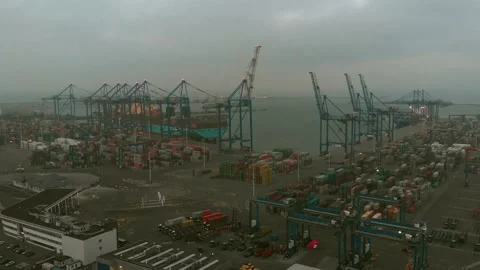 Container port Stock Footage 145368401