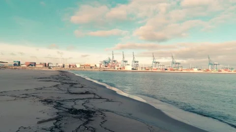 Container port Stock Footage 145684323