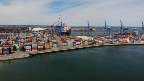 Container port Stock Footage 146041328