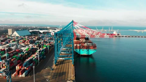 Container port Stock Footage 147218687