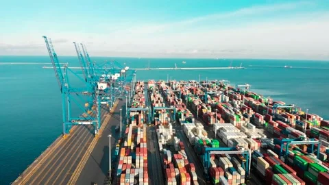 Container port Stock Footage 147218744