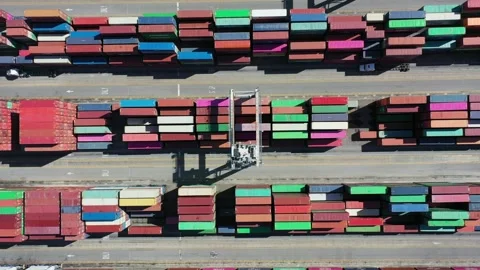 Container port pass over 動画素材 163386029