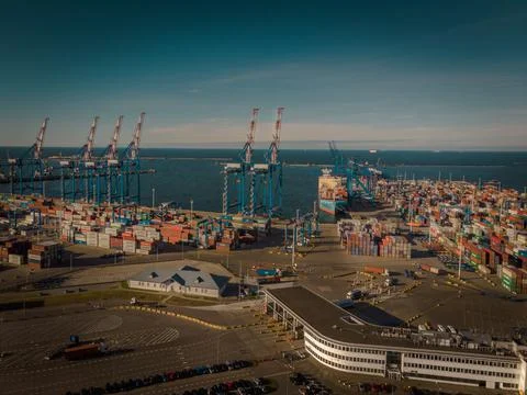 Container port Stock Photos