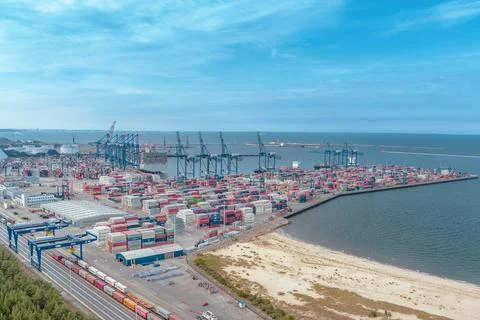 Container port Stock Photos