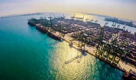 Container port terminal Stock Photos