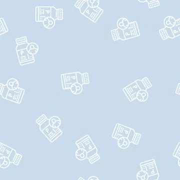 Container probiotics line seamless pattern Stock Illustration