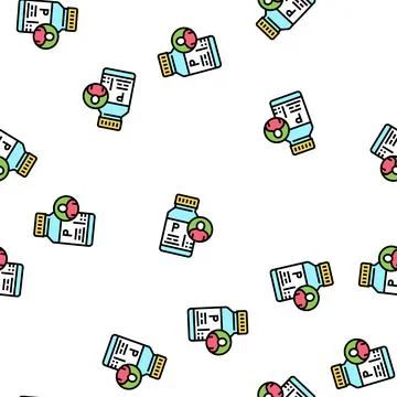 Container probiotics vector seamless pattern 库存插图