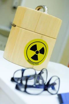 Container for the radioactive isotopes Stock Photos