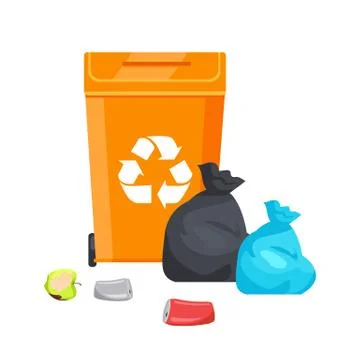 Container with Recycle Sign Vector Illustration 스톡 일러스트