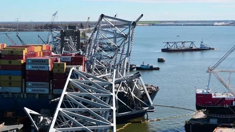 Container Removal Begins After Key Bridg... | Stock Video | Pond5