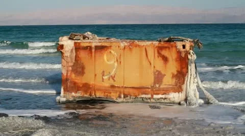 Container in sea pollution Stock Footage 21122024