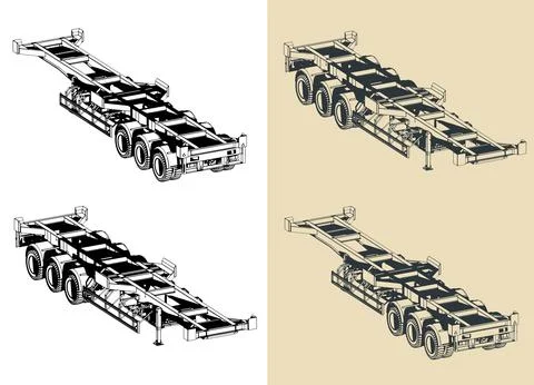 Container semi-trailer Stock Illustration