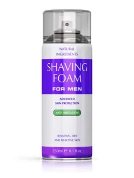 Container with shaving foam 库存插图