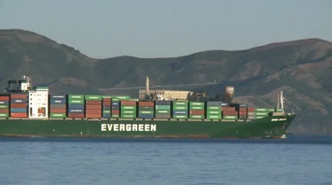 Container ship alcatraz Stock Footage 10754630