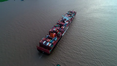 Container ship arrive Shanghai Yangshan container port ,China Stock Footage 94438237