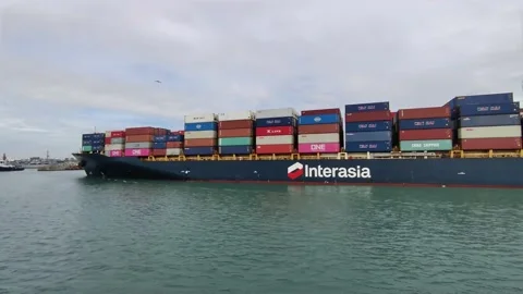 Container ship with cargo  Stock Footage 231541157