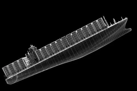 Container Ship Cargo Stock Illustration