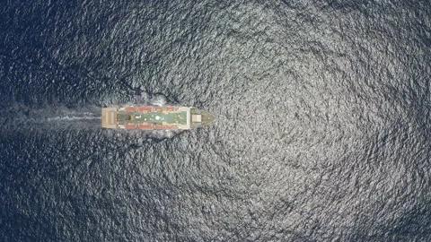 Container ship carries cargo. Transportation. Delivery. Logistics. Video stock 169101347