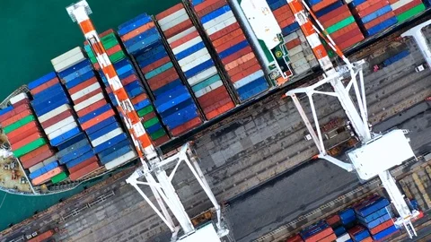 Container ship carrying container loading at port. Stock Footage 102930981