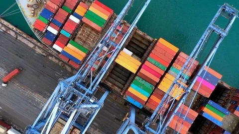 Container ship carrying container loading at port. Stock Footage 102931010