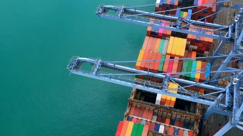 Container ship carrying container loading at port. Stock Footage 102931029