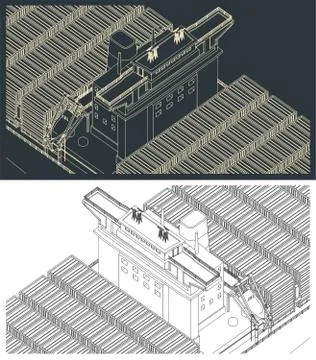 Container ship close-up Stock Illustration