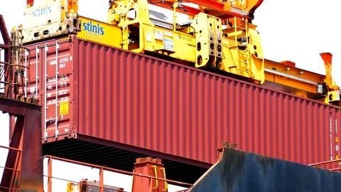 Container ship in a container during transportation of cargo 4k intro video   Stock Footage 96322905