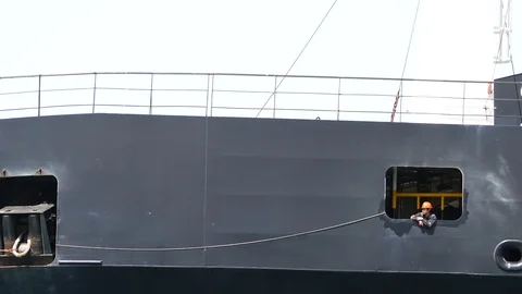 Container ship craw man 4k Stock Footage 89935252