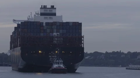 Container ship docking 02 Stock Footage 124525359