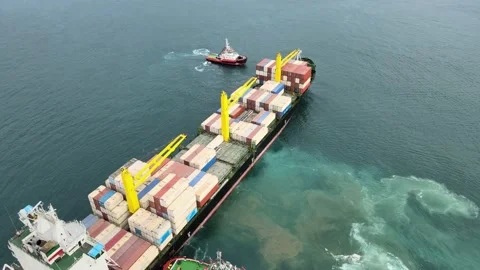 Container ship drone shot Video stock 239280133