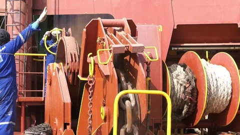 Container Ship Drop Anchor Operation Stock Footage 222028985