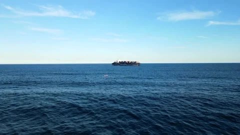 Container Ship Entering Botany Bay, Sydney, Australia | Cargo Vessel Stock-Footage 341559485