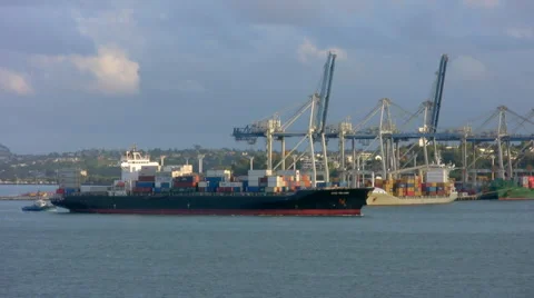 Container Ship Entering Port Video stock 1167474