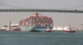 Container Ship Enters Port HD Footage