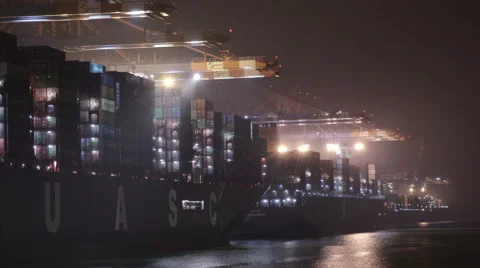 Container Ship at the Eurogate Stock Footage 61040980