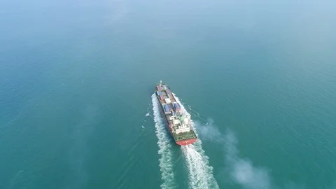 Container ship in export and import business and logistics. Stock Footage 89005926