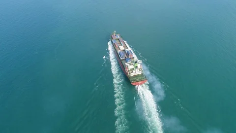 Container ship in export and import business and logistics. Stock Footage 89005993