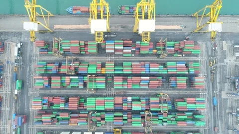 Container ship in export and import business and logistics. Stock Footage 89006670