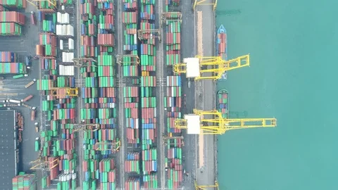 Container ship in export and import business and logistics. Stock Footage 89006727