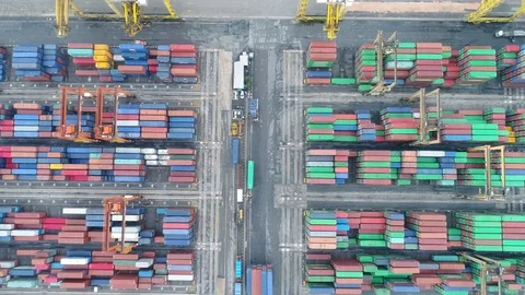 Container ship in export and import business and logistics. Stock Footage 89006755