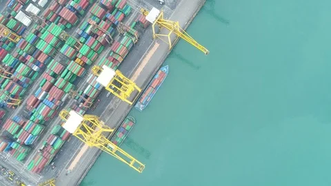 Container ship in export and import business and logistics. Stock Footage 89006839