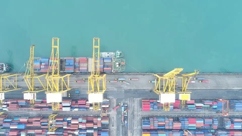 Container ship in export and import business and logistics. Stock Footage 89007441