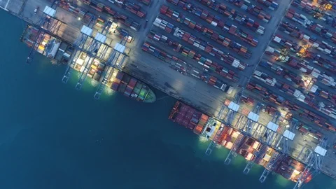 Container ship in export and import business and logistics. Stock Footage 89007664