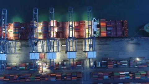 Container ship in export and import business and logistics. Stock Footage 89007671