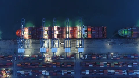 Container ship in export and import business and logistics. Stock Footage 89008631