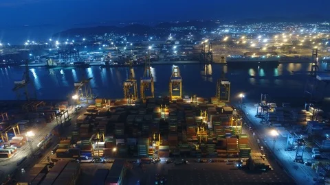 Container ship in export and import business and logistics. Stock Footage 89019031
