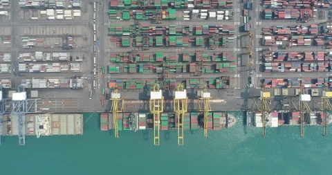 Container ship in export and import business and logistics. Stock Footage 89019667