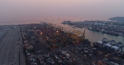 Container ship in export and import business and logistics. Stock Footage 89019983